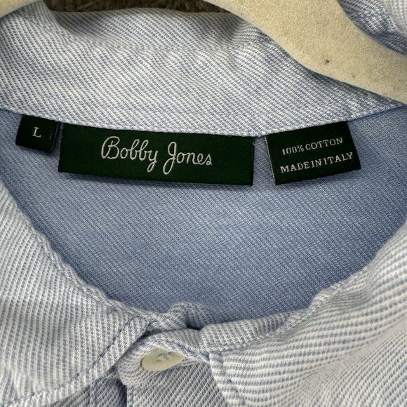 Bobby Jones Shirt Mens L Blue Cotton Polo 1/4 Button Preppy Short Sleeve Sport - Picture 2 of 10